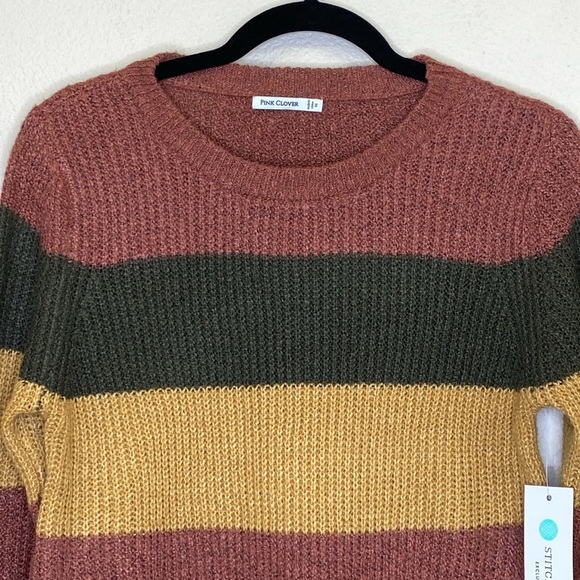 Pink Clover Stitch Fix Color Block Sweater NWT Size Medium - Picture 2 of 8